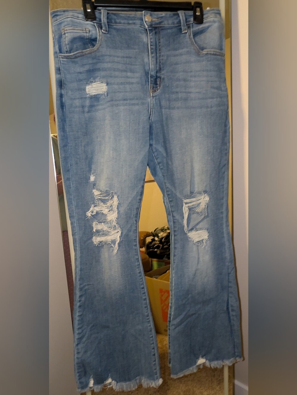 KanCan Light Blue Distressed Flare Jeans